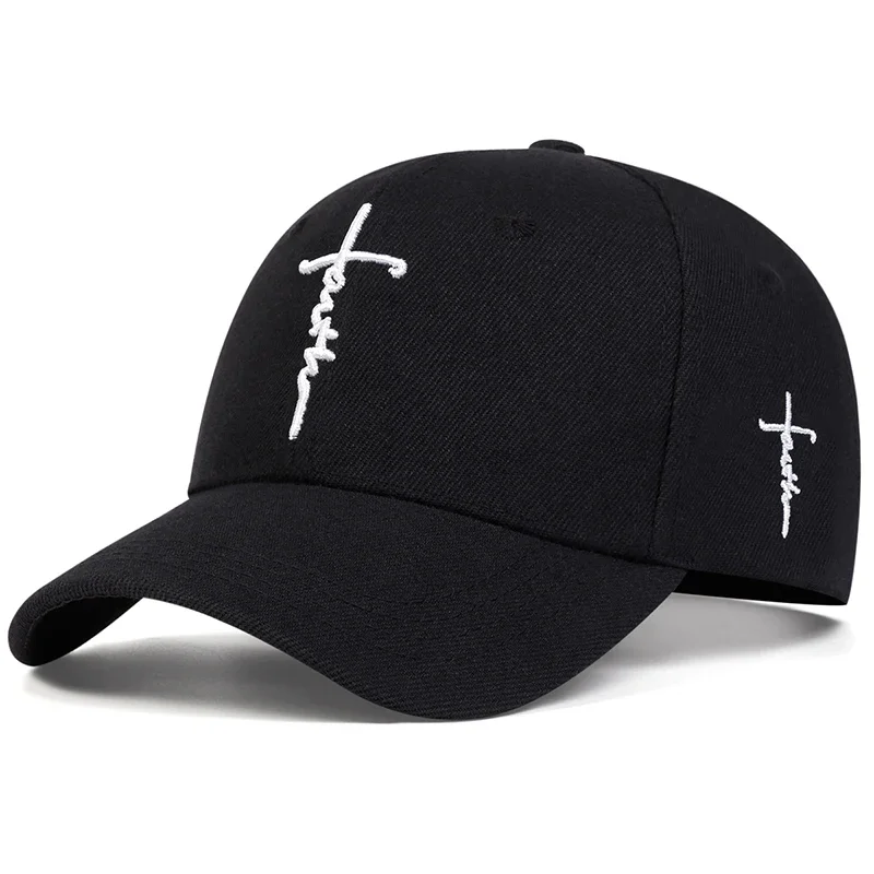 Unisex Letter Cross Embroidery Baseball Caps Spring and Autumn Outdoor Adjustable Casual Hats Sunscreen Hat Sports Cap