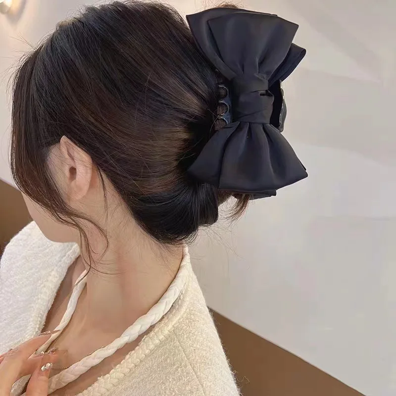 

Fashion Women Bow Hairpin Korean Version Of Solid Color Butterfly Satin Hair Clips Girls Hair Accessories Headwear