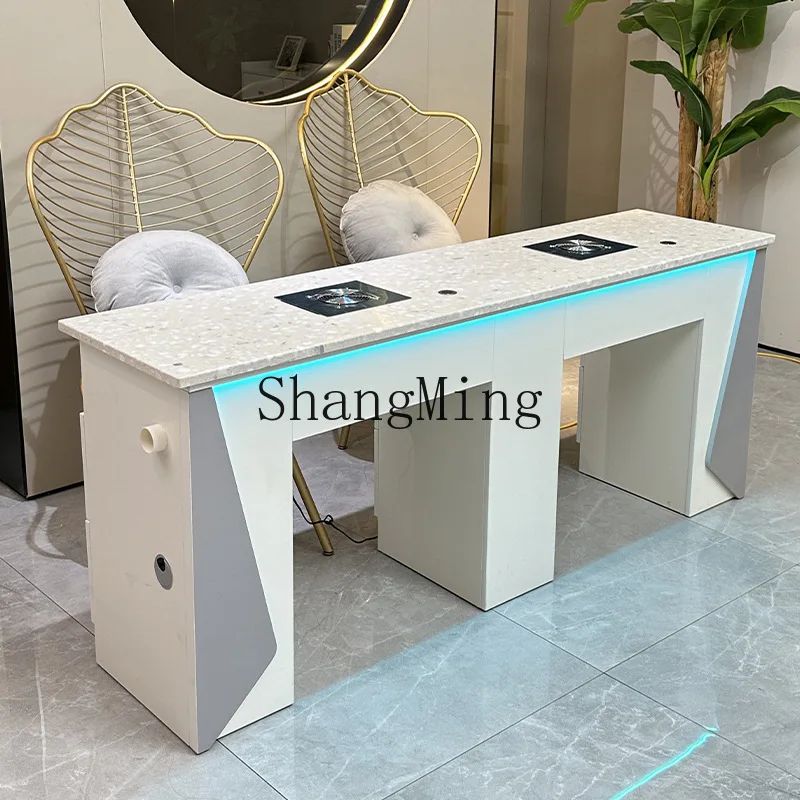 FG Workbench طلاء الأظافر الغراء تخزين متكامل بالجملة طاولة مانيكير بسيطة بيضاء واحدة طاولة مانيكير مانيكير