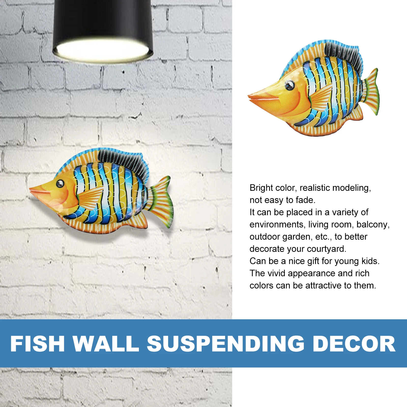 

Ornament Colored Artificial Fish Hanging Decorations for Tank Wall Orange Outdoor