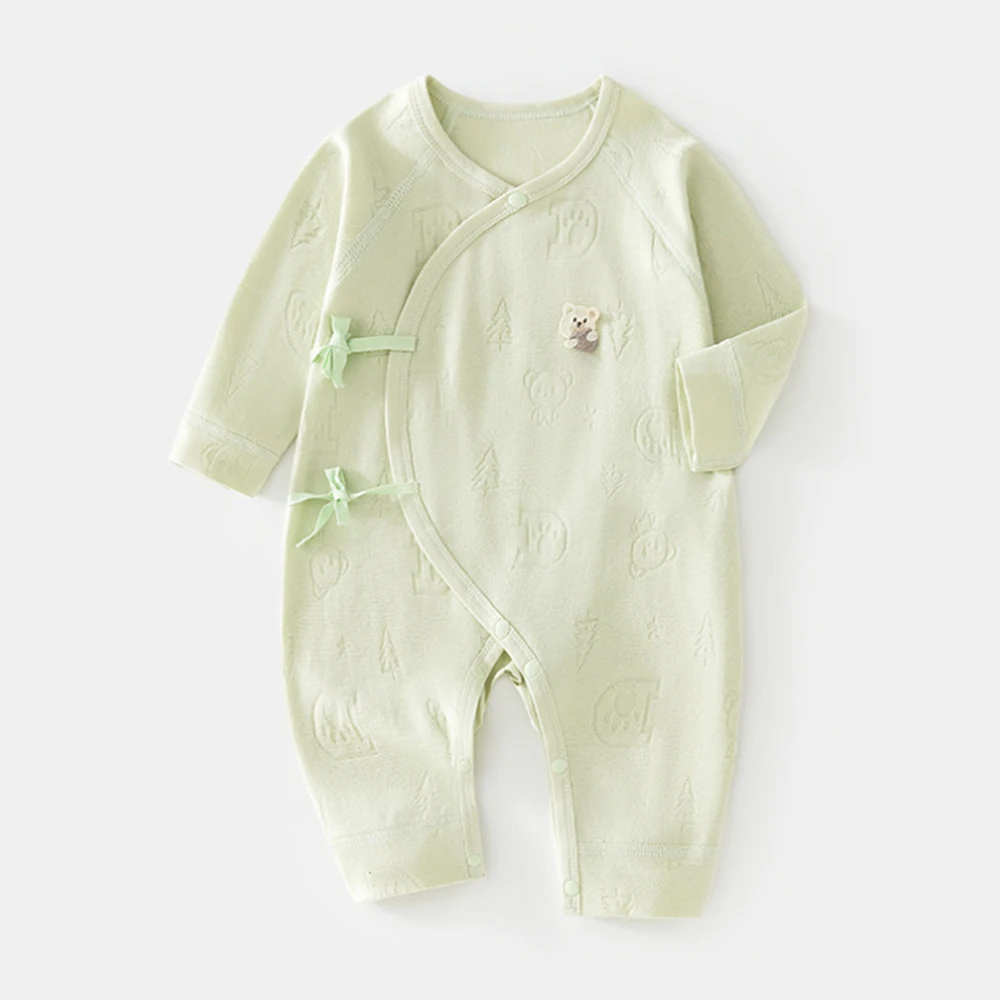 

Детский бутик, однотонный комбинезон для малышей на весну и осень, комбинезон для новорожденных с длинными рукавами для девочек, больничный комбинезон для детей 0-6 месяцев