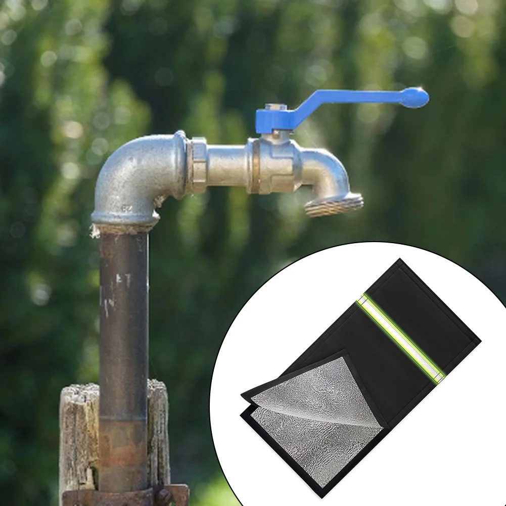 

Winter Outdoor Faucet Cover 420D Oxford Cloth With Reflective Strips Anti-Freeze Pipe Protector 71x38cm
