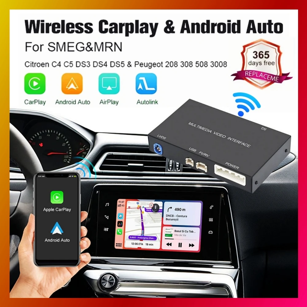 لبيجو سيتروين اللاسلكية Carplay محول أندرويد السيارات وحدة SMEG MRN 208 308 508 3008 C3 C4 DS3 DS5 دعم عكس الكاميرا