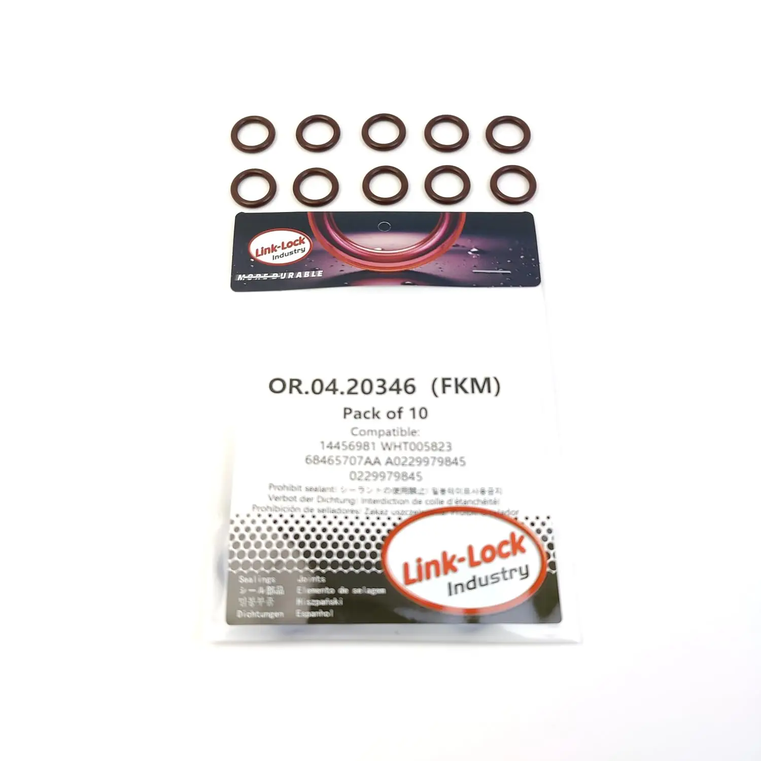 

LINK-LOCK 10PCS OR.04.20346 FKM Viton Sealing O-Ring Kit of Coolant Pipe 14456981 WHT005823 68465707AA A0229979845 0229979845 fo