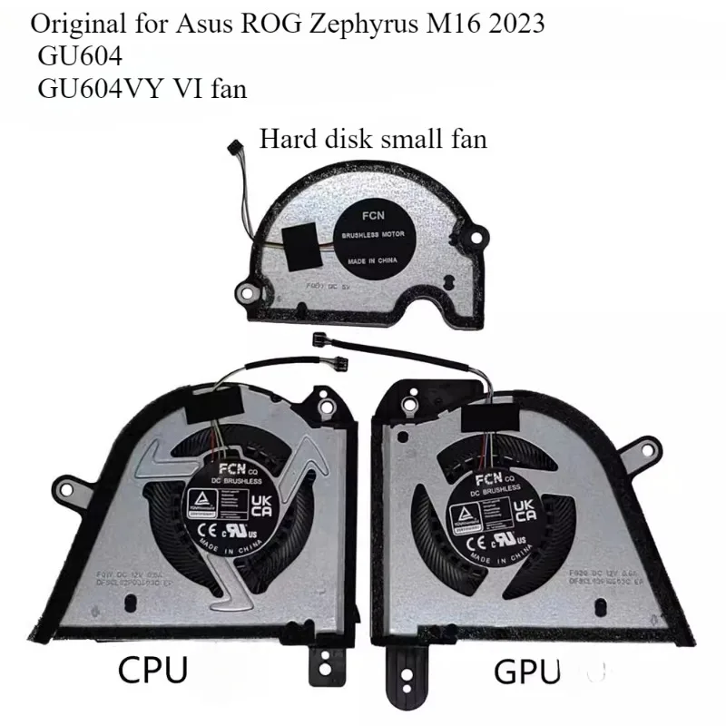 new original CPU+GPU Cooling Fan Replacement for Asus ROG Zephyrus M16 2023 GU604 GU604VY VI series