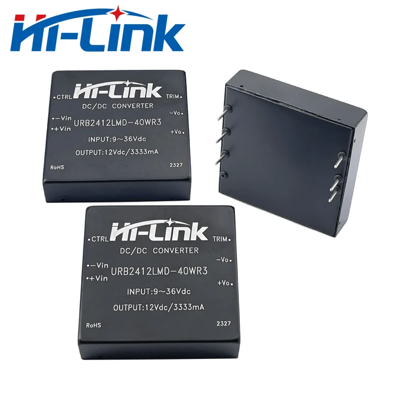 Step Down Power Supply Module, conversor isolado de entrada, Hi-Link, 40W, 12V, 3333mA Output, URB2412LMD-40WR3, DC-DC, 9-36V, frete grátis