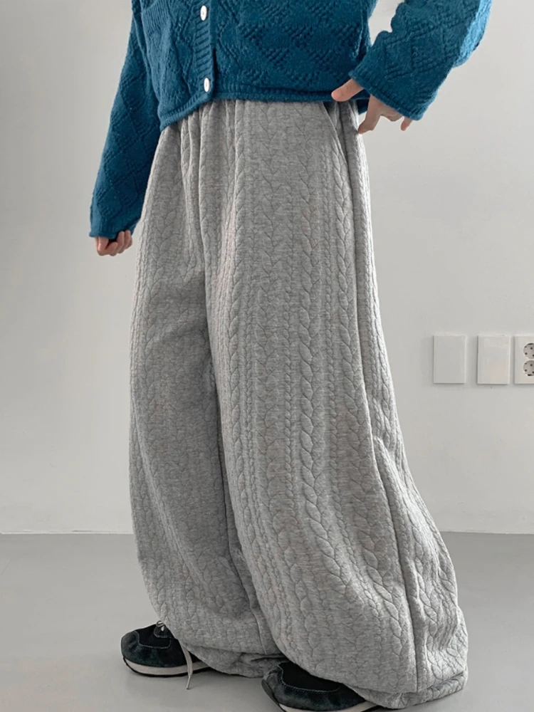 Deeptown Solid Vintage Streetwear High Waist Wide Leg Pants Women Korean Style Casual Hip Hop Office Lady Baggy Loose Trousers