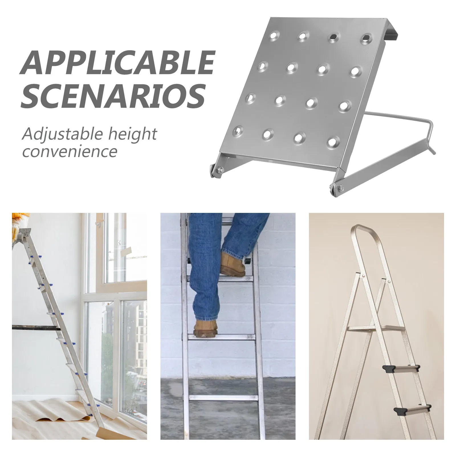 Foldable Ladder Storage Rack Heavy Duty Space Saving Organizer Adjustable Height for Home Kitchen Garage Folding Shelf