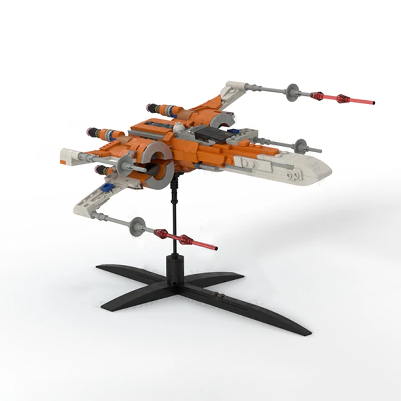 534PCS Moc Star Battle Small Size T-70 Poe Dameron StarFighter 3D Poster Model Building Blocks Bricks Diy Creative Toy Kid Gift