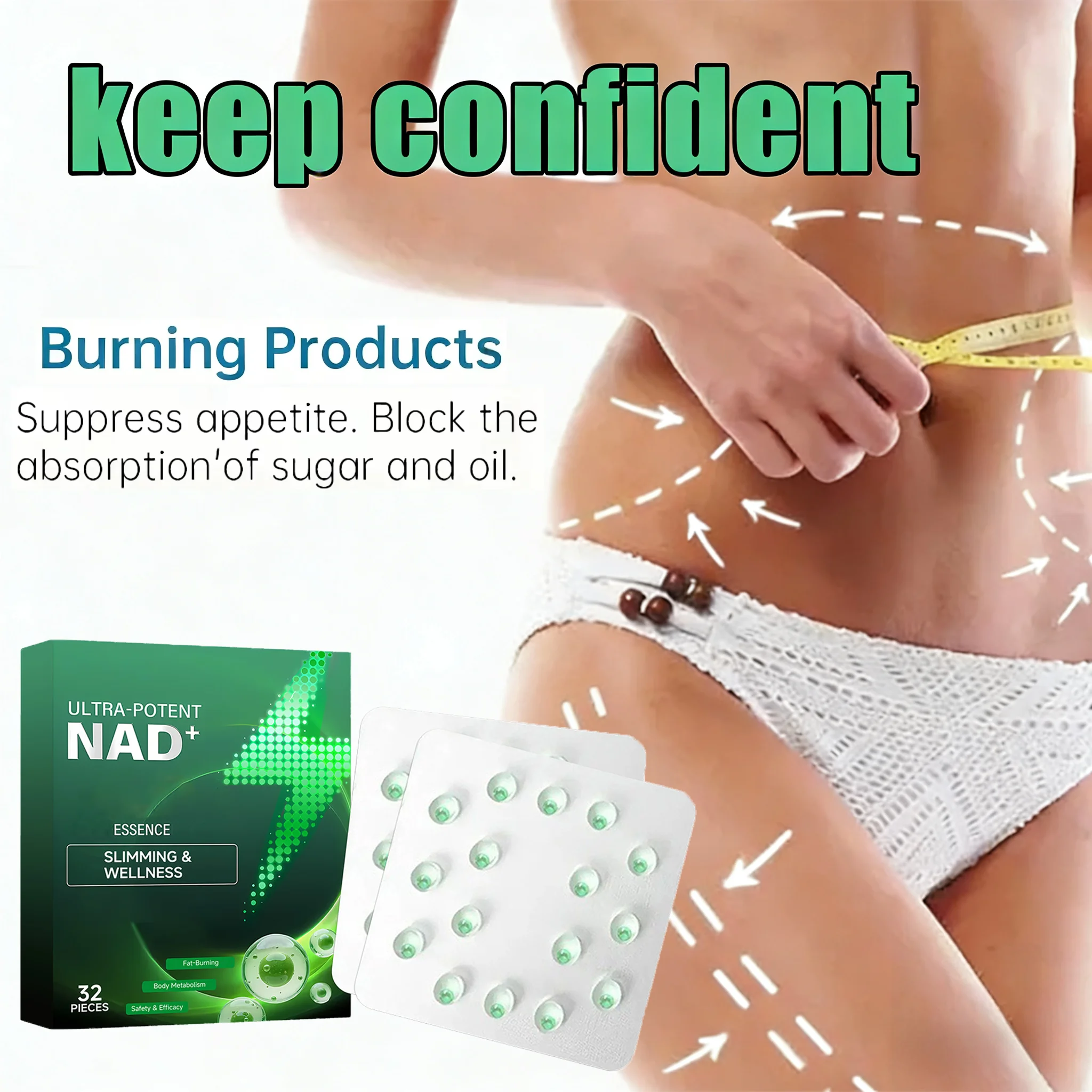 

32 PCS | Ultra Concentrated Essence Fat Product burning NAD+ for Promote Intestinal Digestion - Women and Men