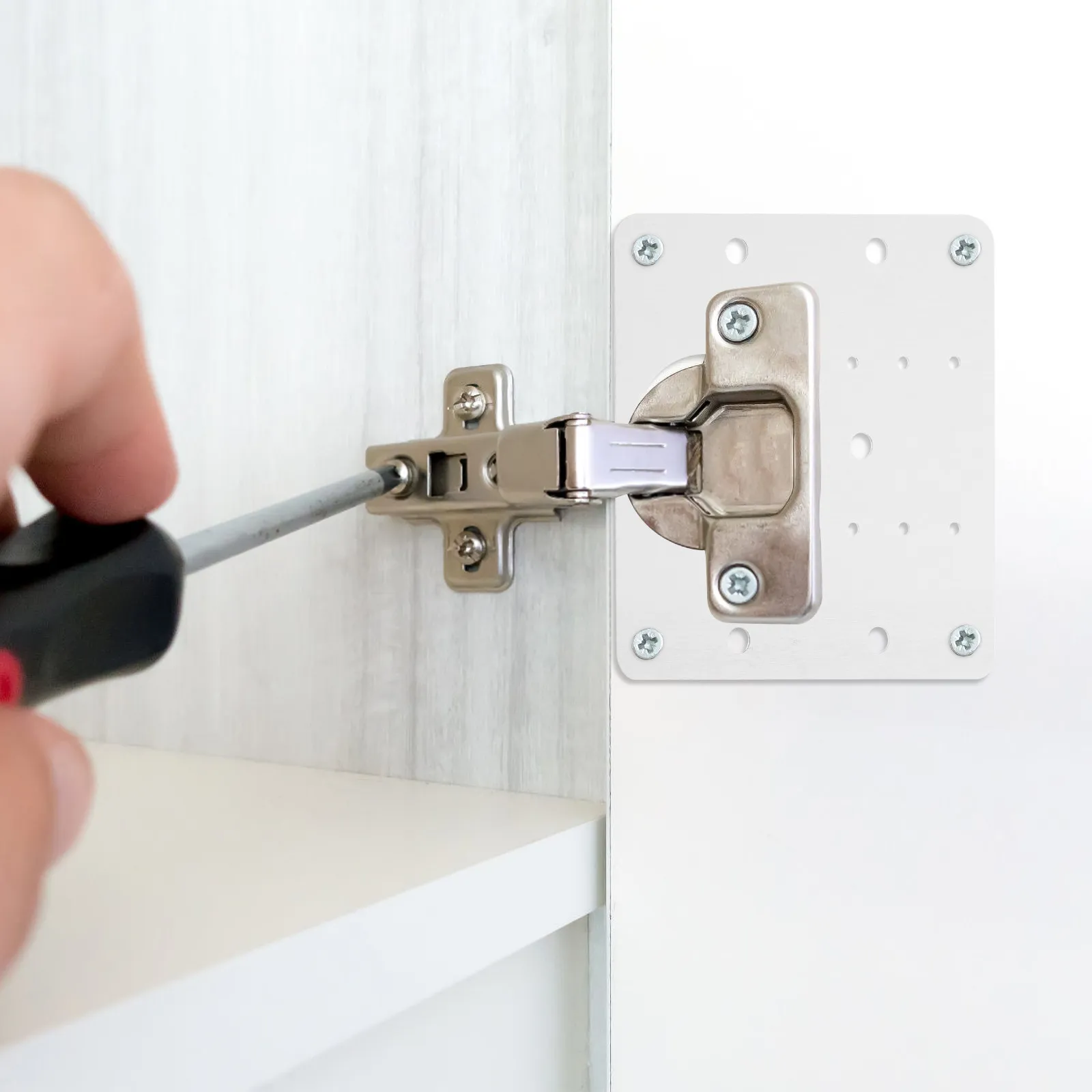 10Pcs Hinge Repair Plate Strong Stainless Steel Furniture Cabinet Door Shelf Repair Reinforcement Bracket Mending Plate