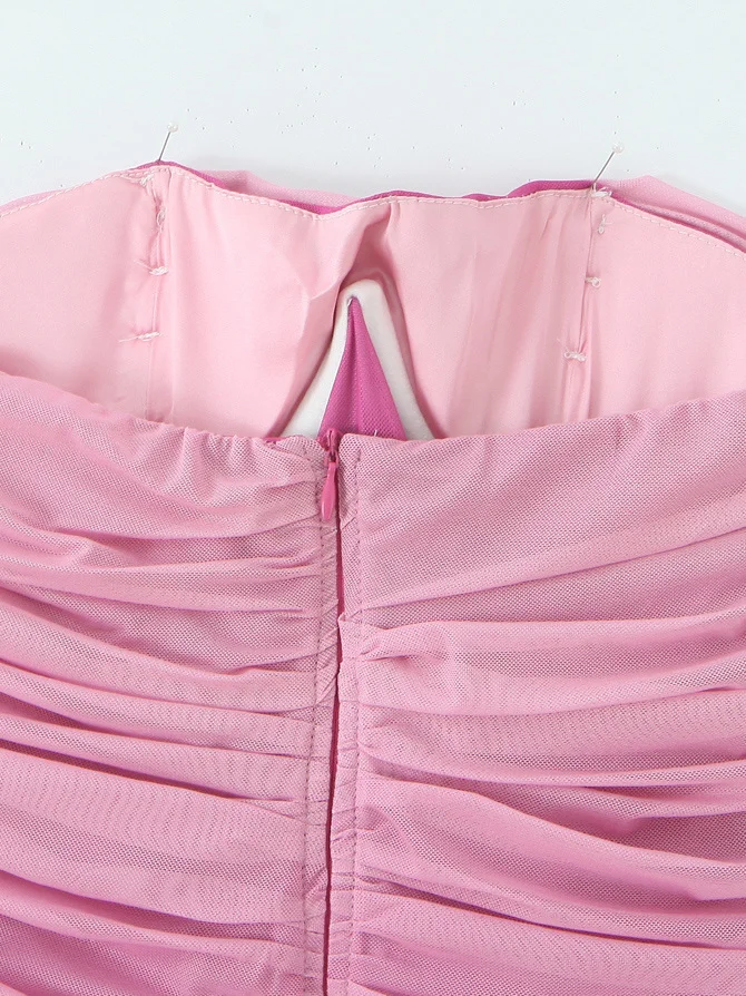 aduated Pink Folded Women's Sexy Strapl Dr Elastic Bodycon ort Skirt Street Sle No Brand adient Folded Women's ...