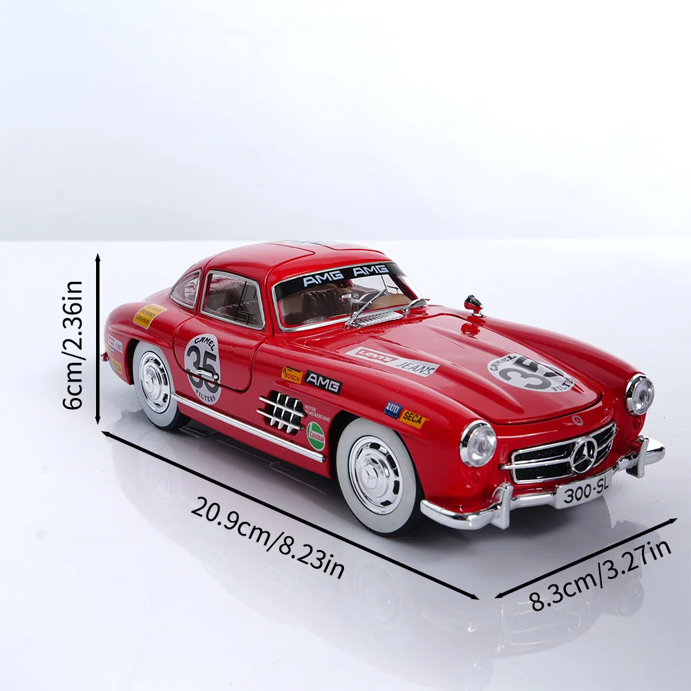 Red Mercedes 300SL Gull-Wing Doors Open View