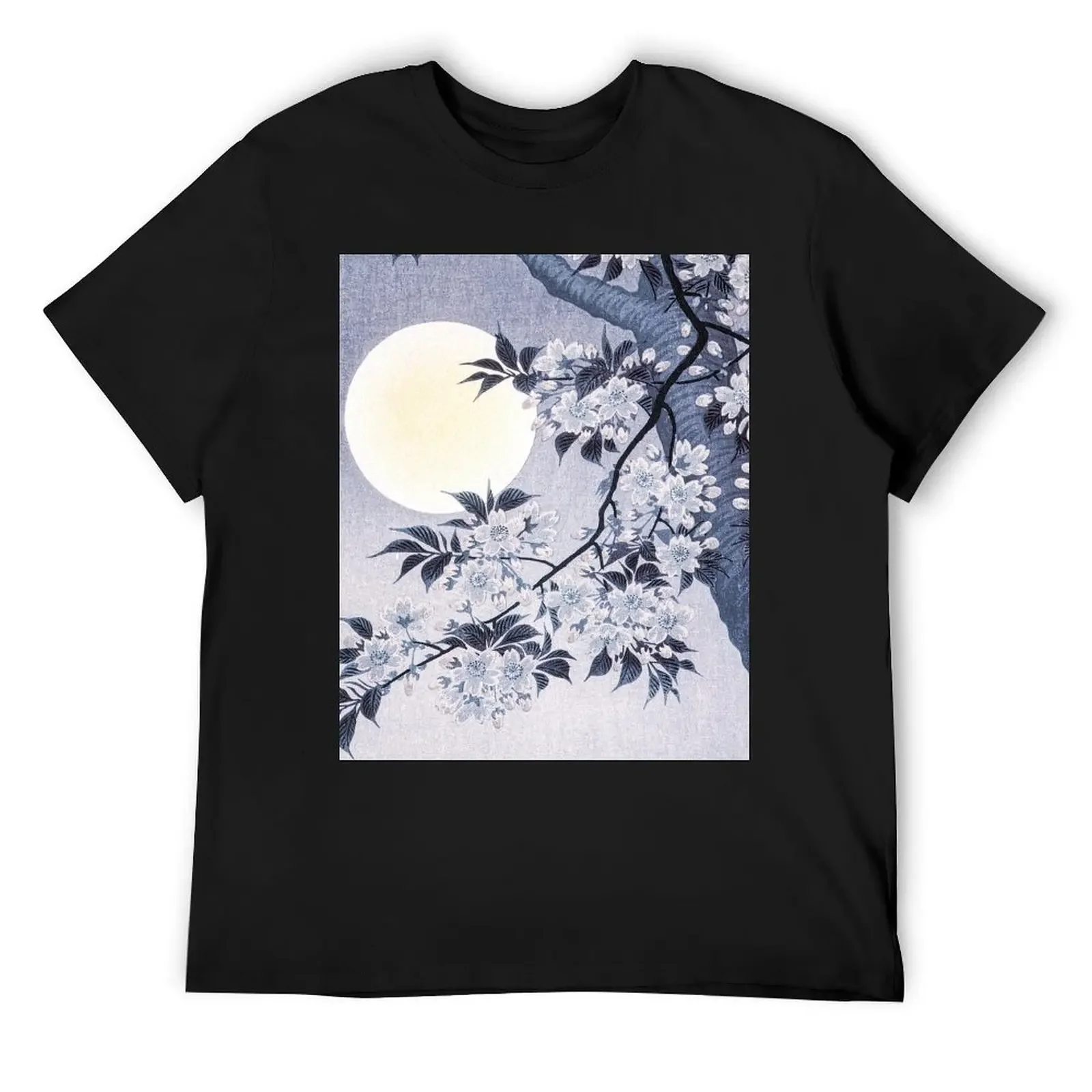 

Blossoming Cherry on a Moonlit Night (ca. 1932) by Ohara Koson. art gift for art lovers T-Shirt new edition Men's clothing