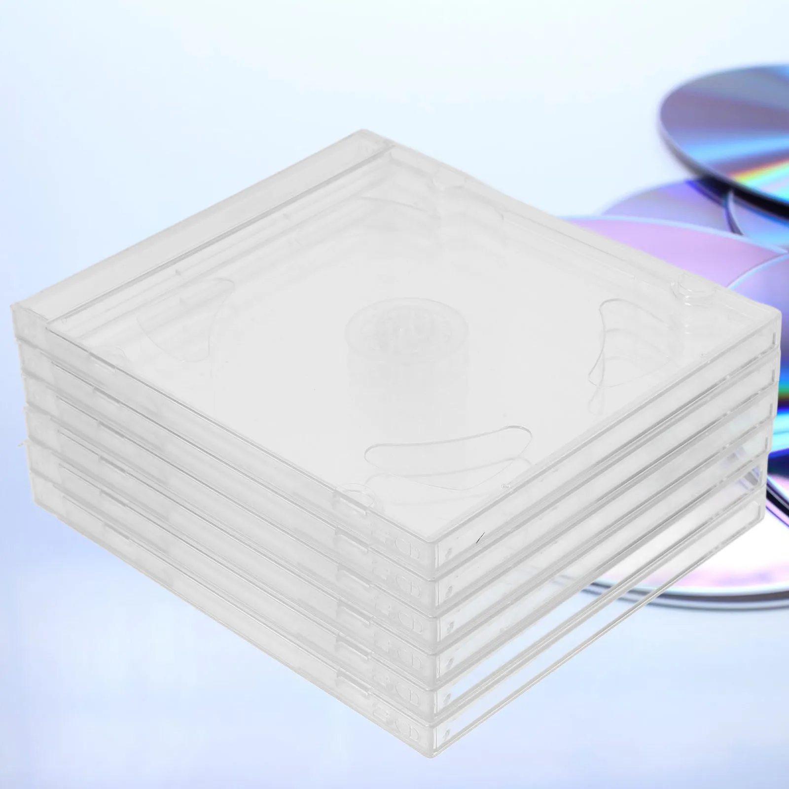 

6pcs Clear CD Cases Double Disc Holder Jewel Boxes for DVD Storage Display Home Office Use Blank Cases Slim Storage Box