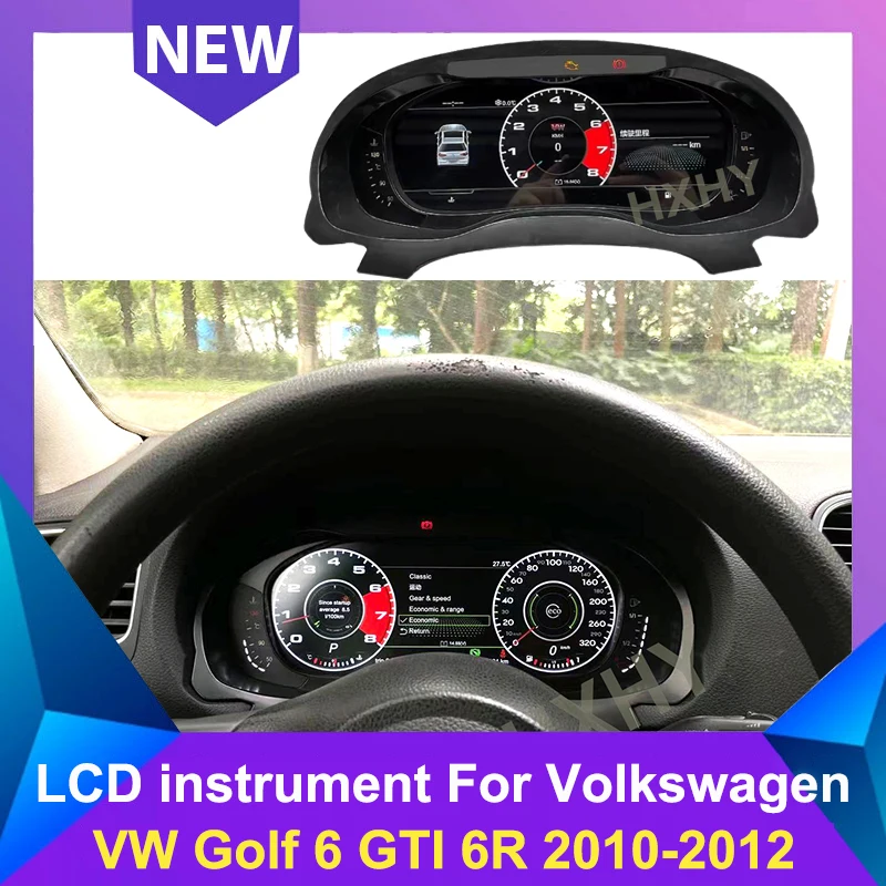 2024 Latest Car LCD Digital Dashboard Panel For Volkswagen VW Golf 6 GTI 6R 2010-2012 Instrument Cluster Speedometer Cockpit