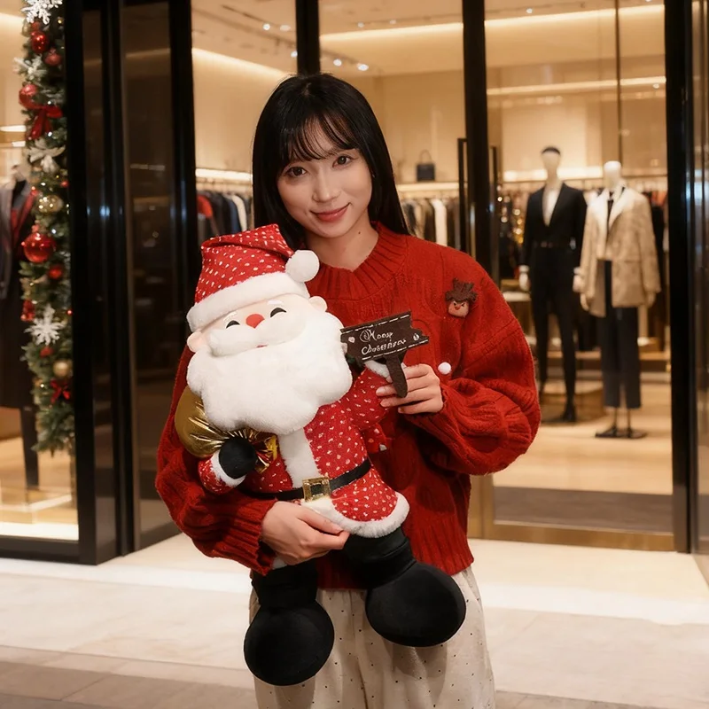 

Супер милые реалистичные стоячие плюшевые игрушки Санта-Клауса высокого качества, рождественская одетая кукла Санта-Клауса, кавайный декор для вечеринки в канун Рождества