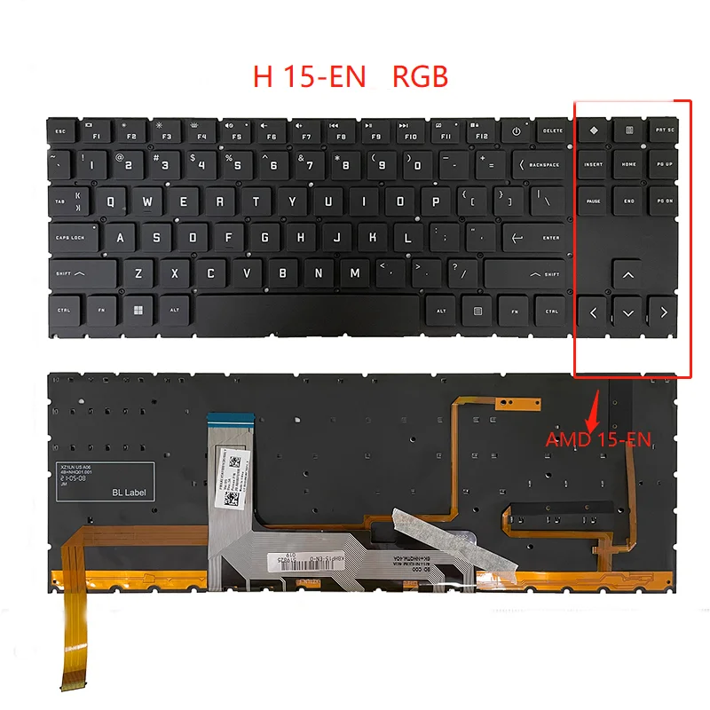 

New US French Russian RGB Backlit For HP OMEN 15 15EN 15-EN 15-EK TPN-Q238 TPN-Q236 16-B Q265 15-EK000 Keyboard English RU