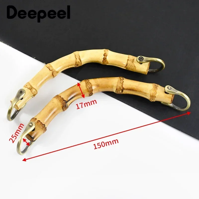 2/4/8/10Pcs Deepeel 150mm Bag Handles Bamboo Purse Frame Handbag Wallet Wooden Handle Bags Strap with Buckles DIY Accessories