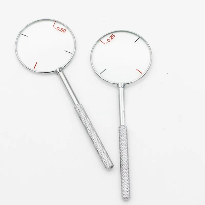 2Pcs Round Optical Cross Cylinder Lens Tool Optical Instruments Diopters 0.25/0.5