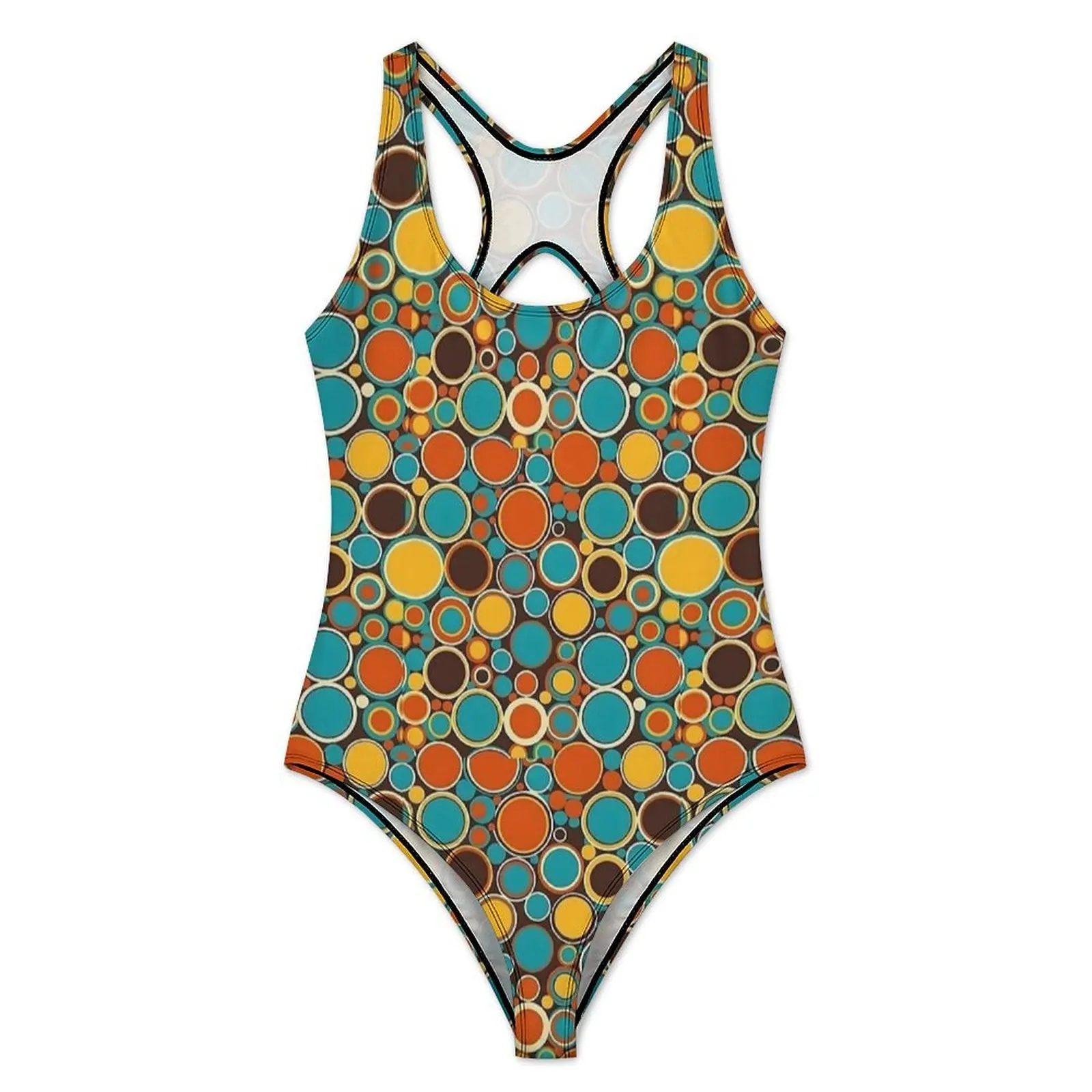 Earth Tone Random Dots Swimsuit Sexy  Ladies Swimwear One-Piece Fashion Swimsuits Fitness Push Up High Cut Bathing Suits
