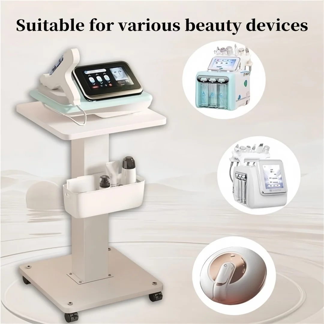 Beauty Instrument Trolley Cart with Wheels 3-Tier Spa Machine Storage Stand Tray Mobile Rolling Organizer Rack For Salon&Clinic