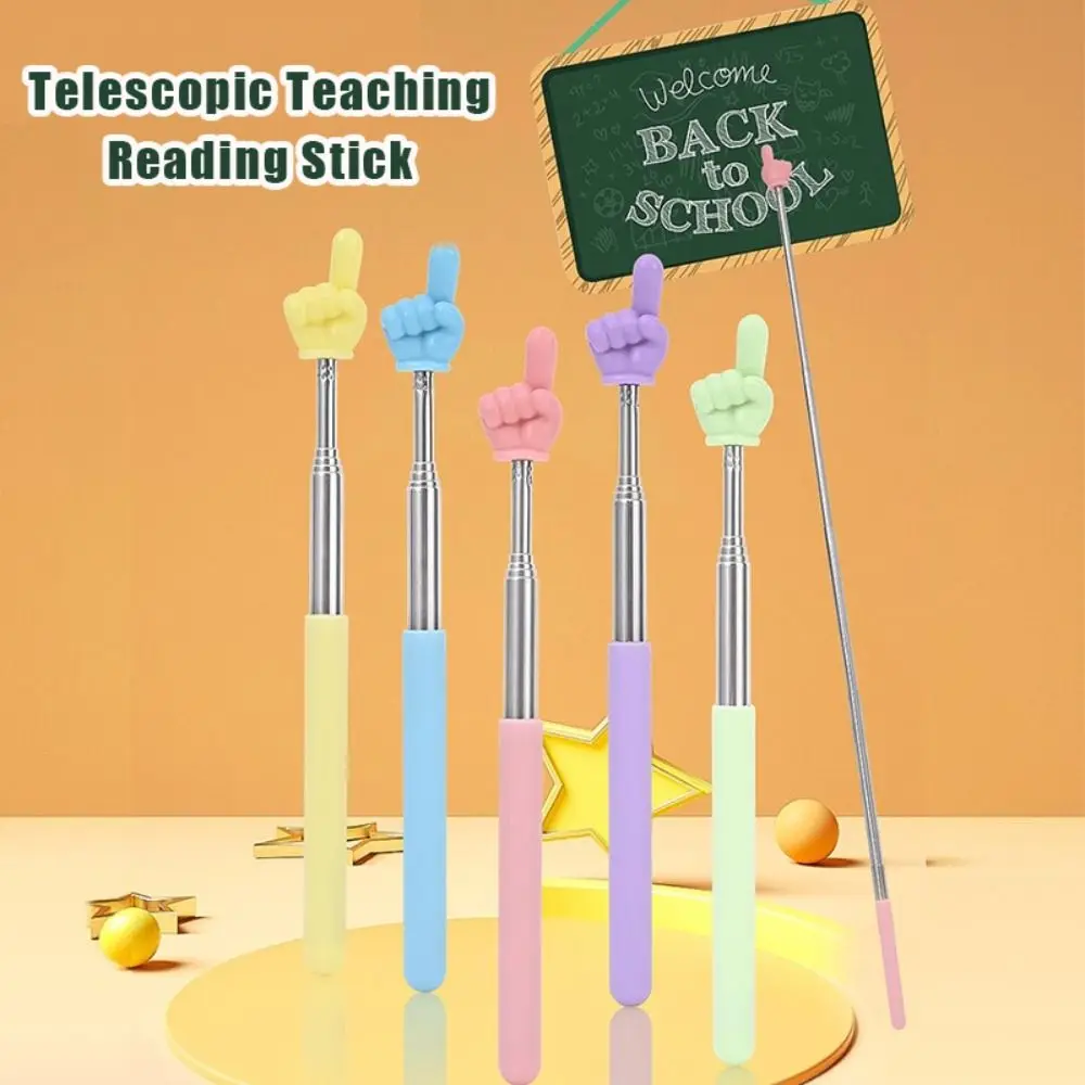 Professional Stainless Steel Teaching Pointer Telescopic Rod Finger Design Finger Reading Sticks Teaching Stick Teaching Tools