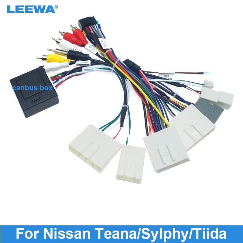 

LEEWA Car Audio 16PIN Android Power Cable Adapter With Canbus Box For Nissan Teana/Sylphy/Tiida Power Cable Wiring Harness