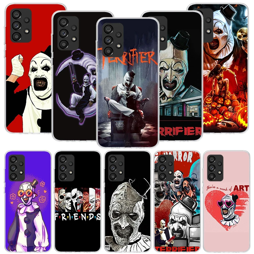 Horror Movie Terrifier Phone Case For Samsung Galaxy A14 A15 A13 A12 A54 A55 A53 A52 A04S A24 A25 A23 A22 A34 A35 A33 A32 A03S A