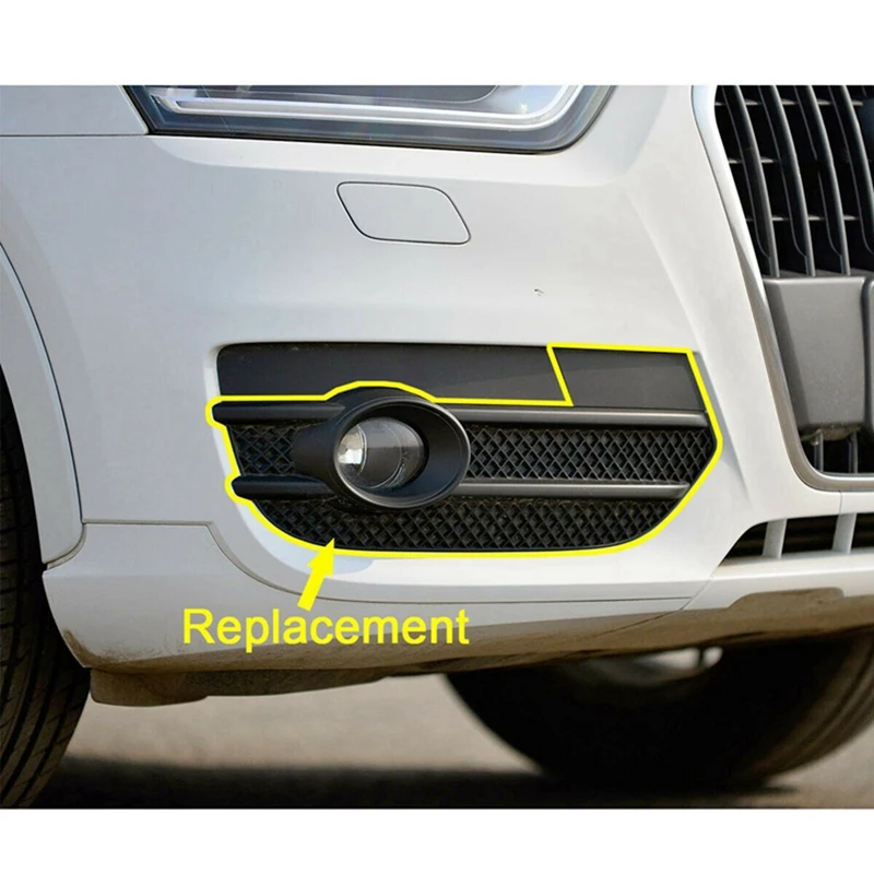 1Pair Front Bumper Fog Light Grille Cover Fog Light Protector 8U0807681A 8U0807682A for-Audi Q3 2012-2015 EU Version