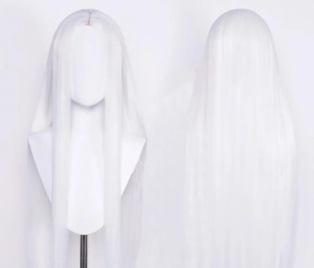 150cm Wig Extra-long Black and White Cosplay Center-parted Wig Anime 60 Inch Wig image 5