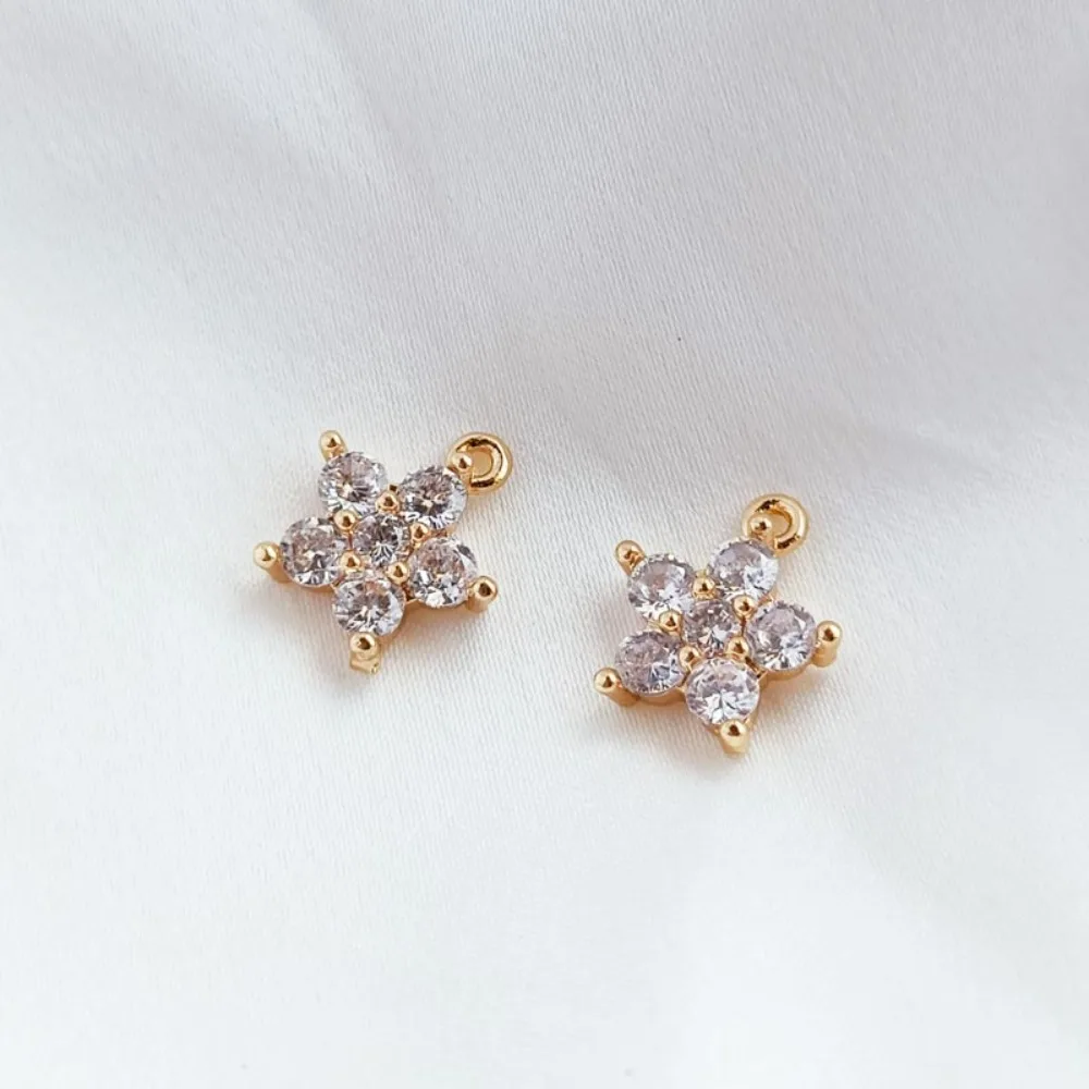 

Аксессуары Позолоченные 14 карат, циркониевая подвеска с пятиконечной звездой, браслет, серьги, материалы для аксессуаров своими руками