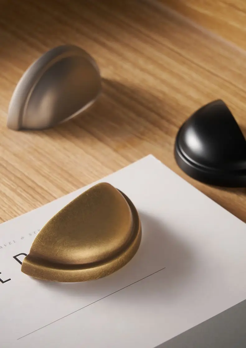 Dooroom Messing Möbel Griffe Matt Gebürstet Nickel Gelb Bronze Tasse Griff Schrank Schrank Kommode Schuh Box Schublade Bin Zieht – Detail 7