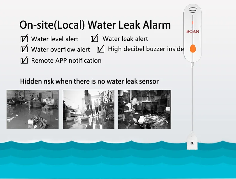 WiFI Wasserleckdetektor Überschwemmungssensor Home 80DB Drahtloser Alarm Tuya Smart Life App Fernbedienung Automatisches Sicherheitssystem – Detail 12
