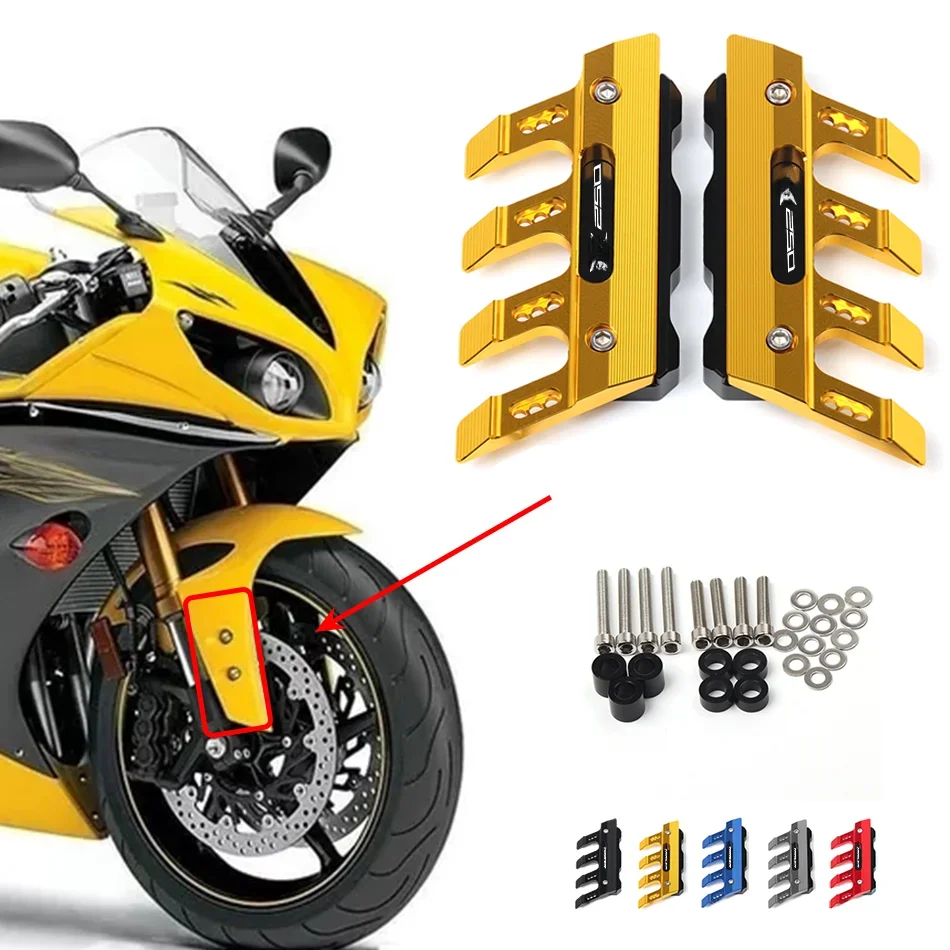 

With Logo For Kawasaki Z250 Z 250 Motorcycle Mudguard Front Fork Protector Guard Block Front Fender Anti-fall Slider Accessories