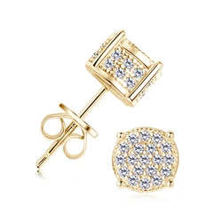 Personalized Pave Moissanite Stud Earrings for Women Men 925 Silver Gold Plated Ice Out Piercing Earrings Stud Fashion Hip Hop