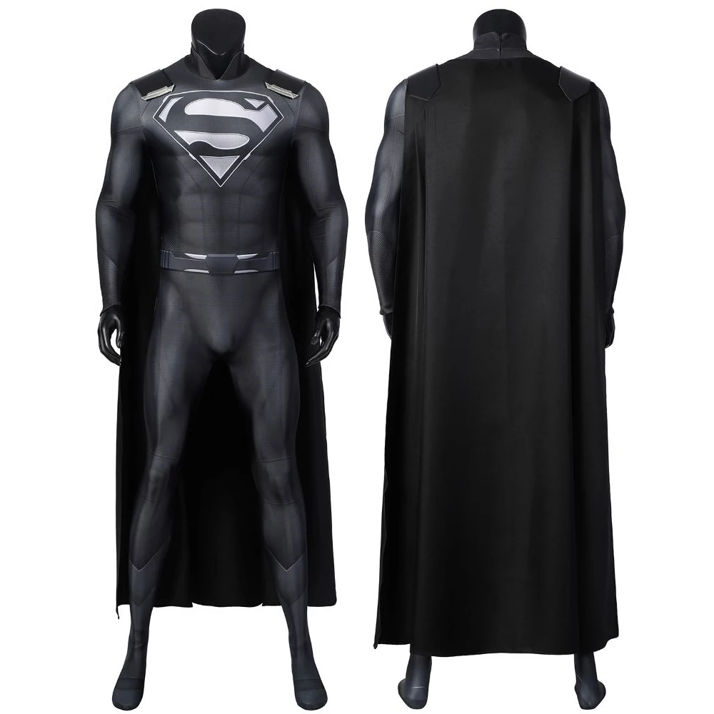 

Super Hero Else Worlds Kal El Role-Playing Black Clothing 3D Printing Black Tight Polyester Body Suit Halloween Cosplay Zentai