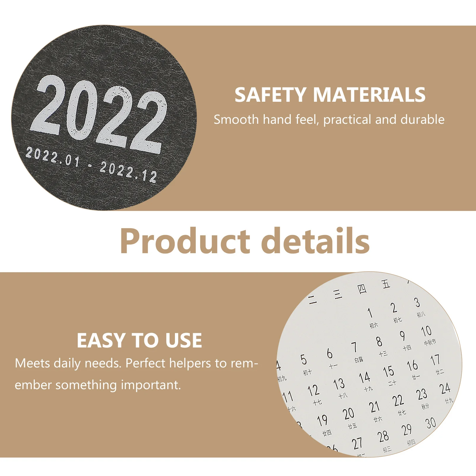 

2Pcs Mini 2022 Desk Calendar Simple Stylish Desktop Decorative Portable Paper Calendar for Home Office School Use