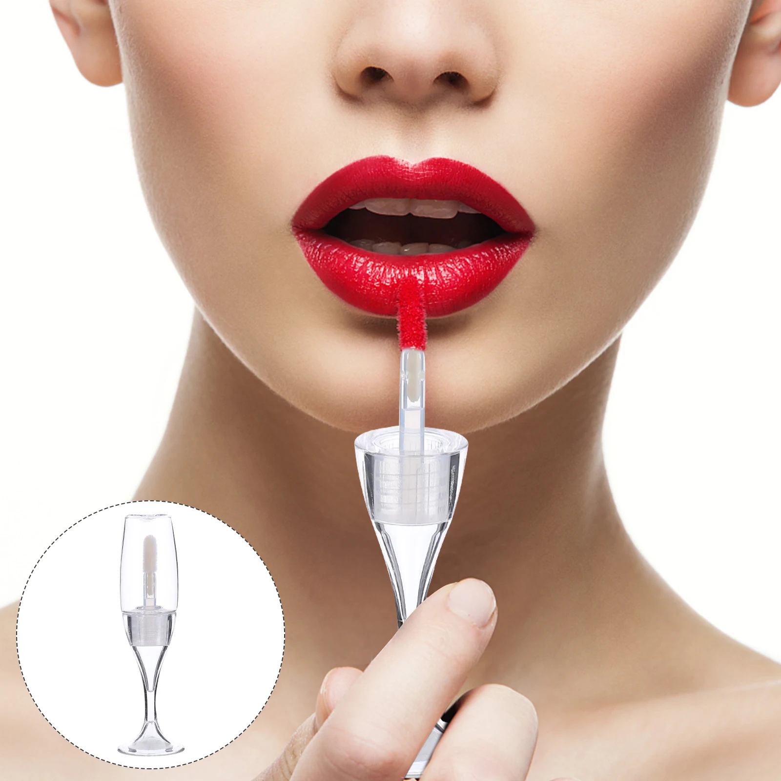 12 Pcs Glass Shaped Lip Gloss Tubes Containers Small Plastic Bottles Empty Vials Refillable Travel Size Lip Balm Gloss