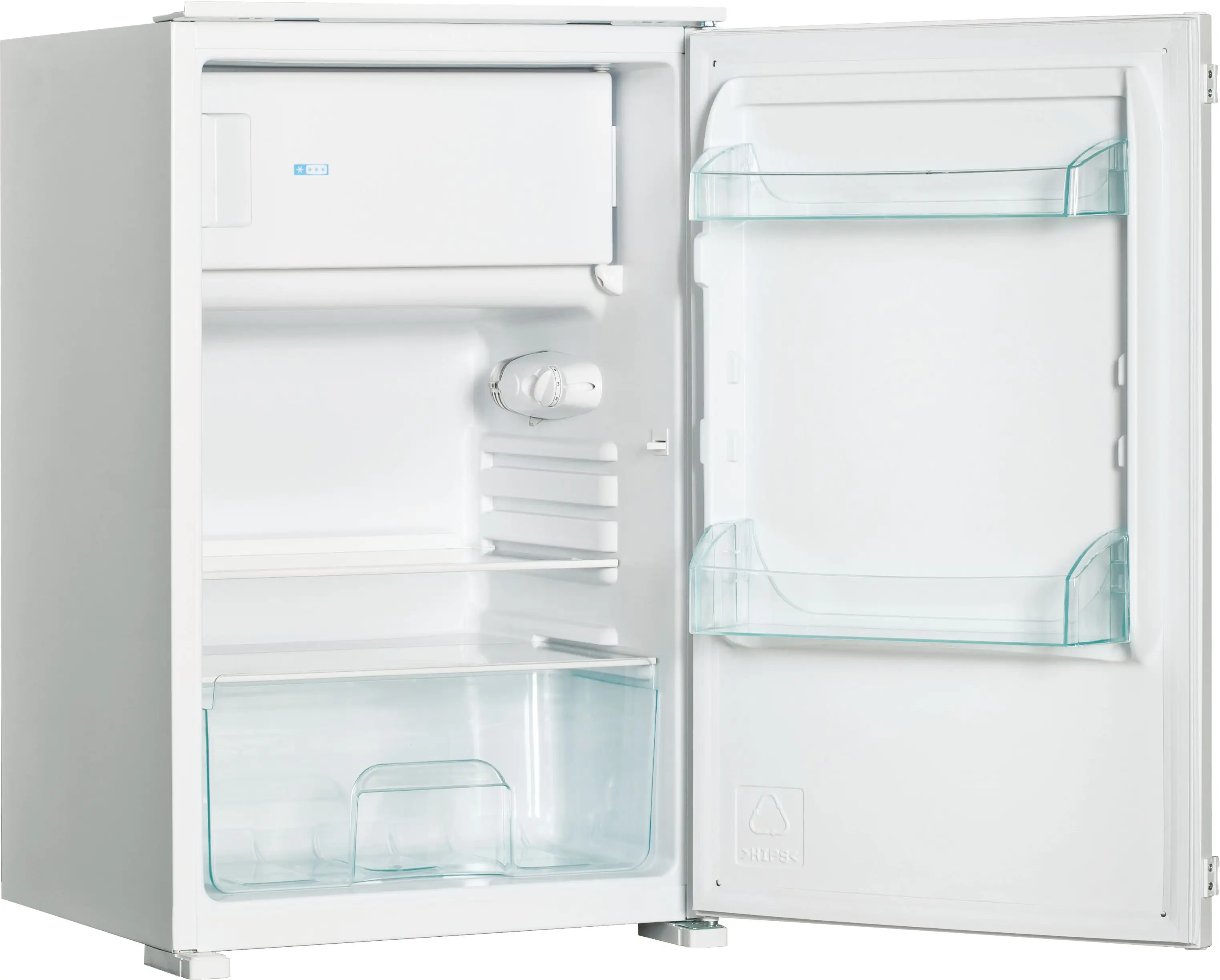 123L White 54 cm Freestanding refrigerator, Reversible door, Fridge 106L+Freezer 17L