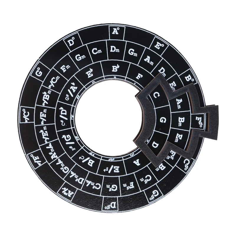 Circle of Fifths Wheel Gitarren-Akkordrad, Holzmelodie-Werkzeug, musikalisches Akkordrad für Musiker, Gitarrenzubehör – Detail 13