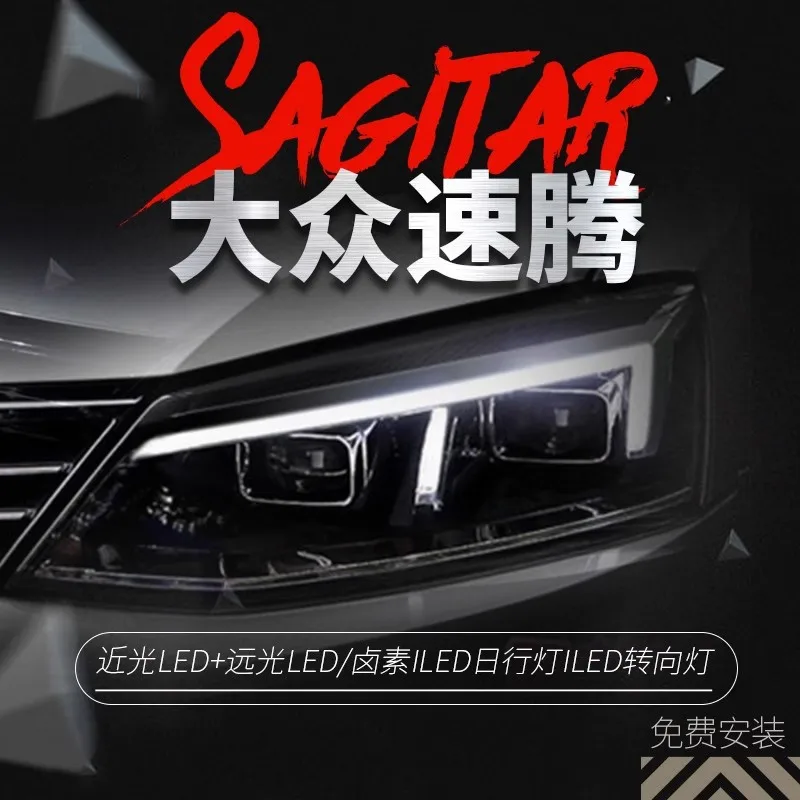 مناسبة لـ 12-18 مجموعة المصابيح الأمامية Suiteng الجديدة المعدلة أودي R8 ضوء النهار الجري عدسة مزدوجة led مصباح زينون