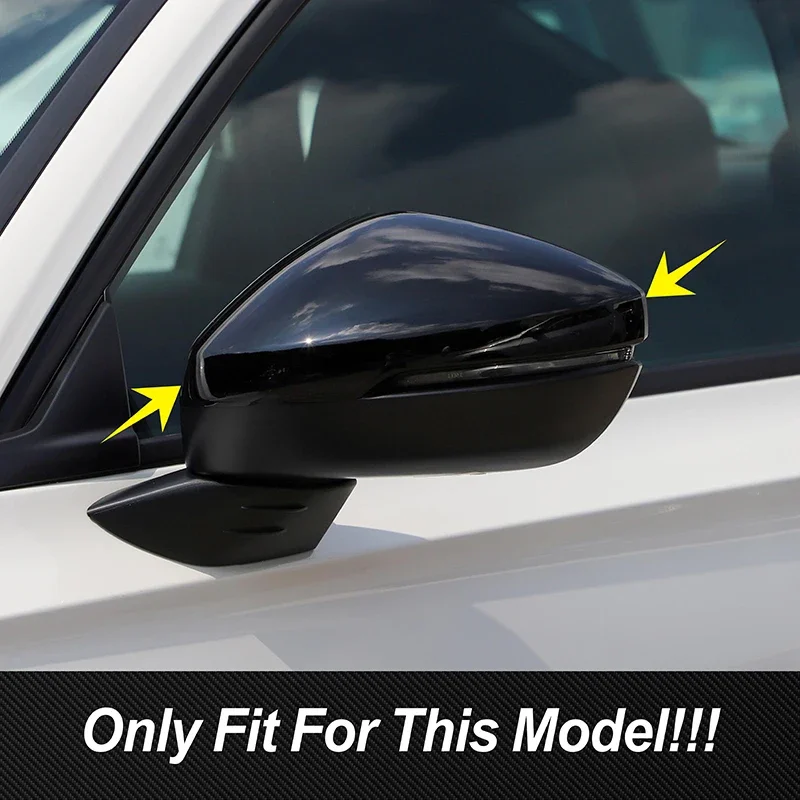 For Honda Civic 11th Gen 2022 Car Door Rearview Mirror Horn Style Cap Trim Cover Sticker Carbon Fiber Color Exterior Accessories