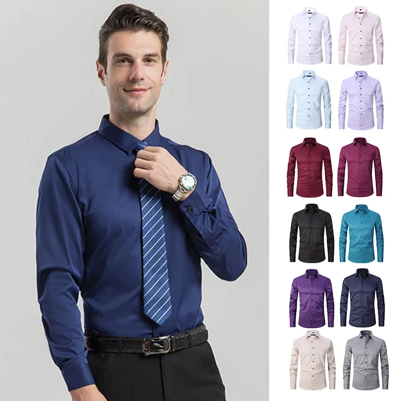 

Pop Camisas De Hombre Long Sleeve Shirts For Men Clothing 2023 Business Formal Wear Camisa Social Masculina Slim Fit Chemise Hom