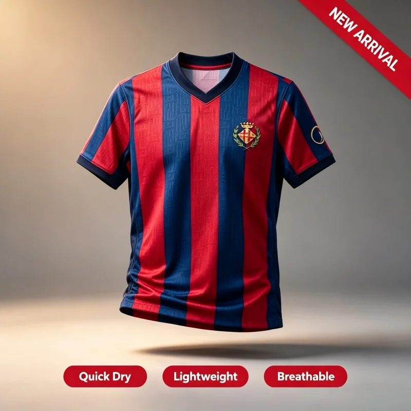 2026 Saison Barcelona Vintage Fußball T-Shirt für Männer und Frauen, Sommer 3D-Druck, Atmungsaktiv, Schnelltrocknend, Modisches Sweatshirt, Eltern-Kind