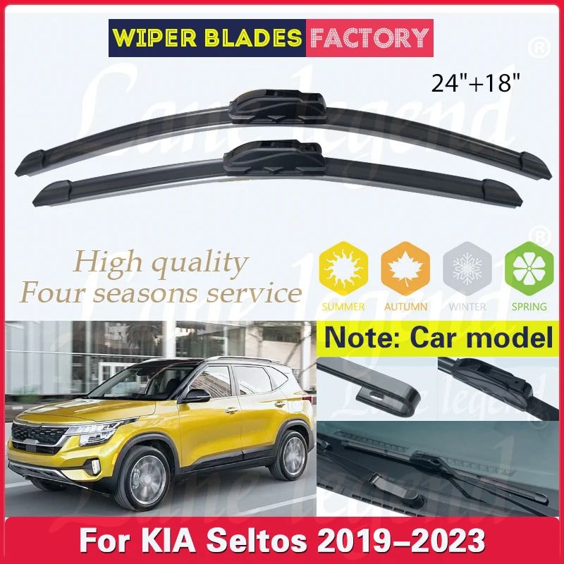 

2pcs For Kia Seltos 2019 2020 2021 2022 2023 Front Wiper Blades Windshield Windscreen Window Rain Brushes 24"18" Car Accessories