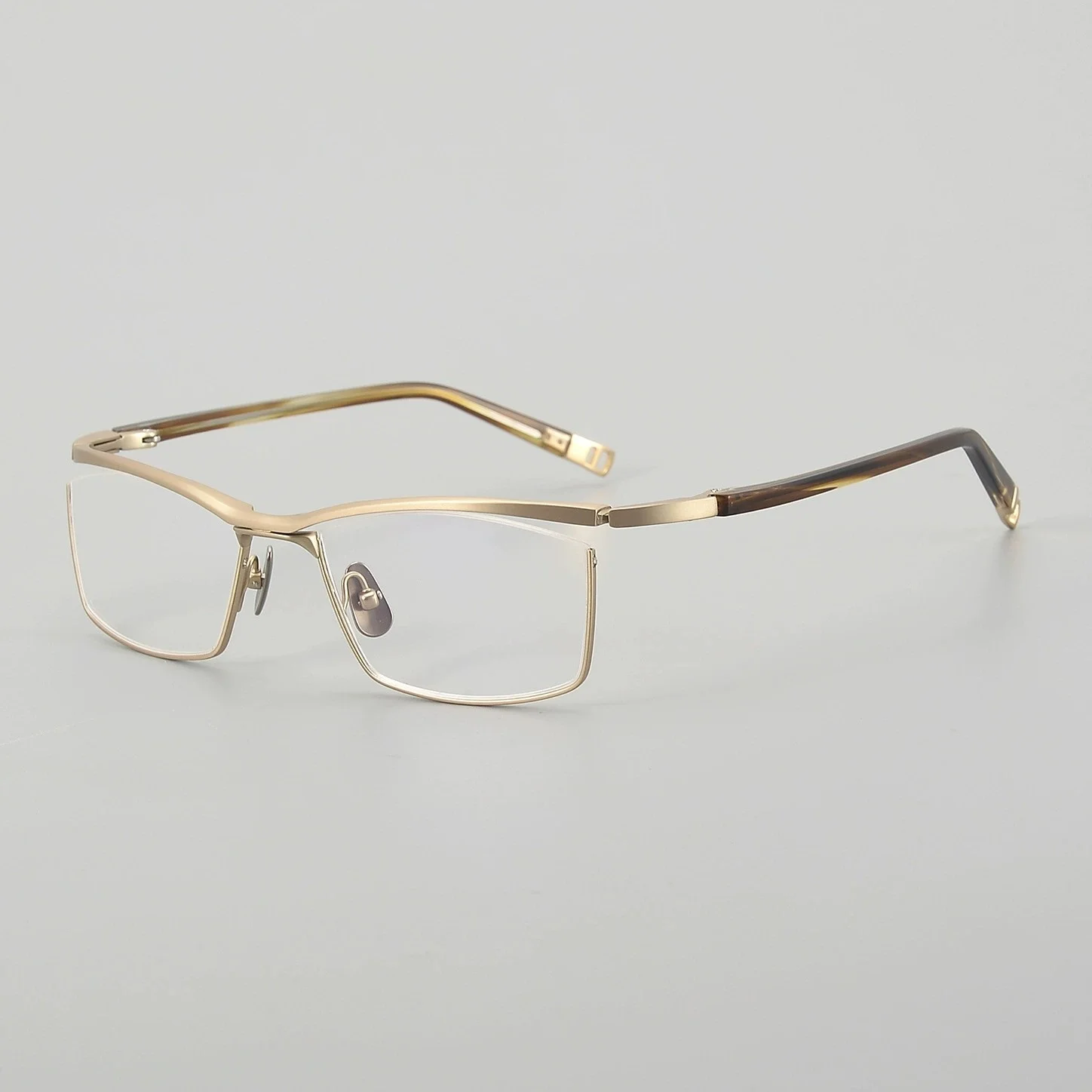 Belight Optical ญี่ปุ่นออกแบบกีฬาธุรกิจ Pure Titanium Half Rimless กรอบแว่นตาผู้ชายแว่นตา JN663