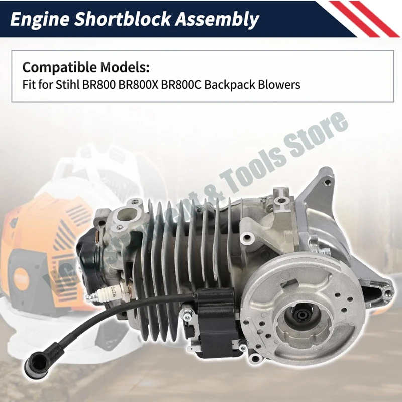 For Engine Shortblock Assembly 4283 020 0200 Compatible with Stihl BR800 BR800X BR800C Backpack Blowers Repalce 4283-020-0200