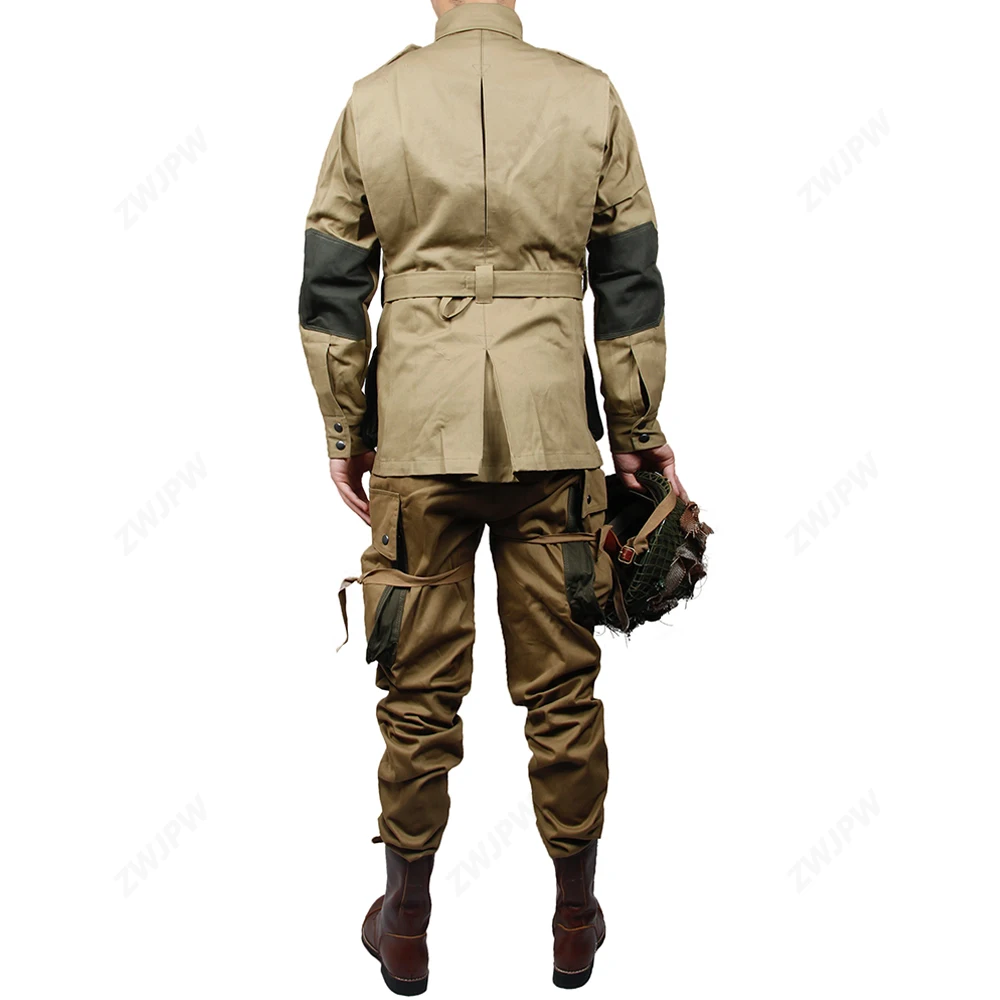 WWII US Airborne M1942 Jacket American Solider Paratrooper D-Day Uniform Jacket Top and Pants Trousers