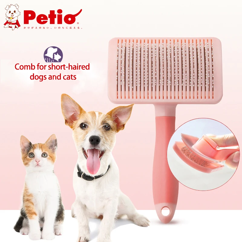 

Petio Dog Cat Self Cleaning Comb Pet Hair Remover Brush For Dogs Cats Grooming Tools Pet Dematting Comb Dog Accessories Supplies